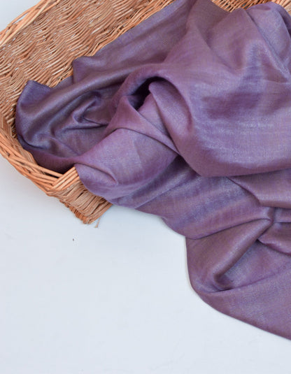 Saffron Silver Zari Handwoven Reversible Cashmere Pashmina Shawl - Kashmir Box