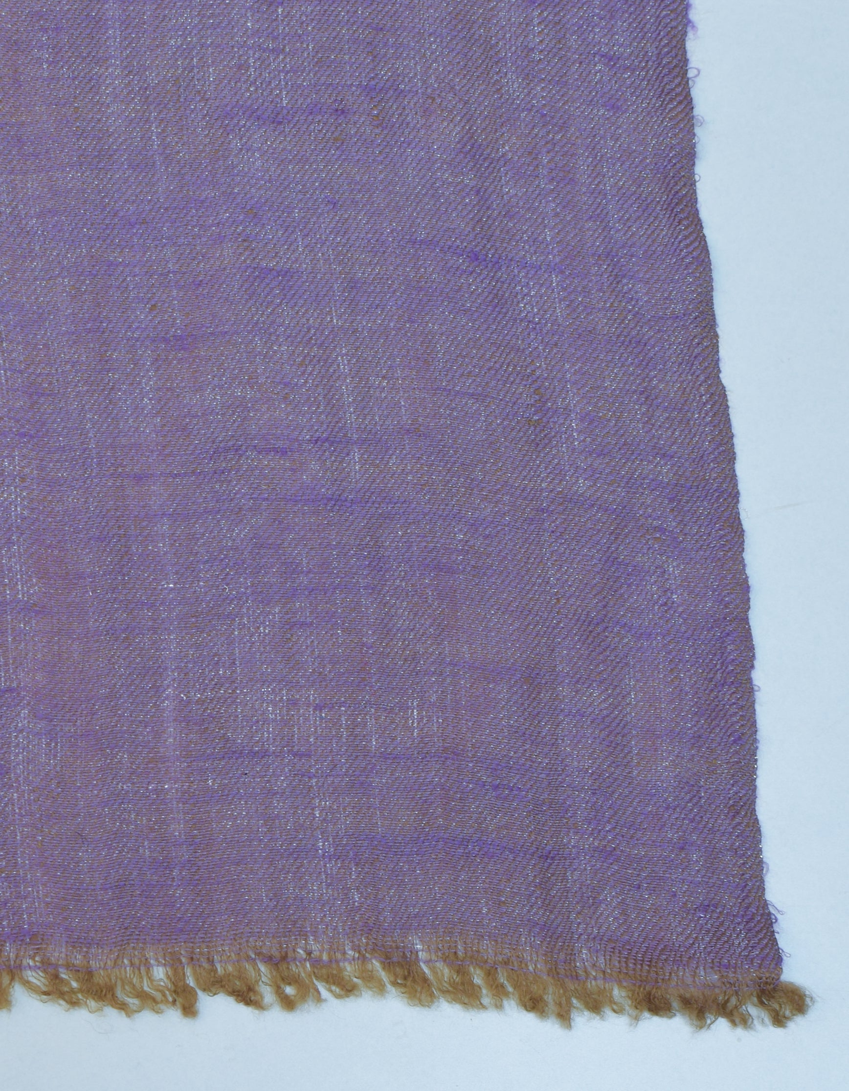 Saffron Silver Zari Handwoven Reversible Cashmere Pashmina Shawl - Kashmir Box