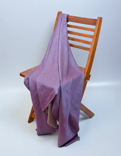 Saffron Silver Zari Handwoven Reversible Cashmere Pashmina Shawl - Kashmir Box
