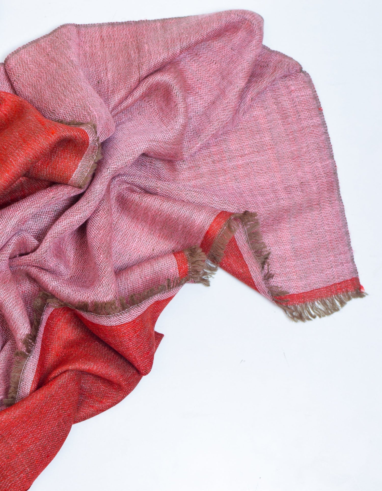 Tuscan Pink Handwoven Reversible Cashmere Pashmina Stole