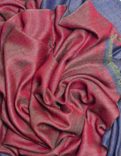 Maroon Berry Handwoven Reversible Cashmere Pashmina Shawl - Kashmir Box