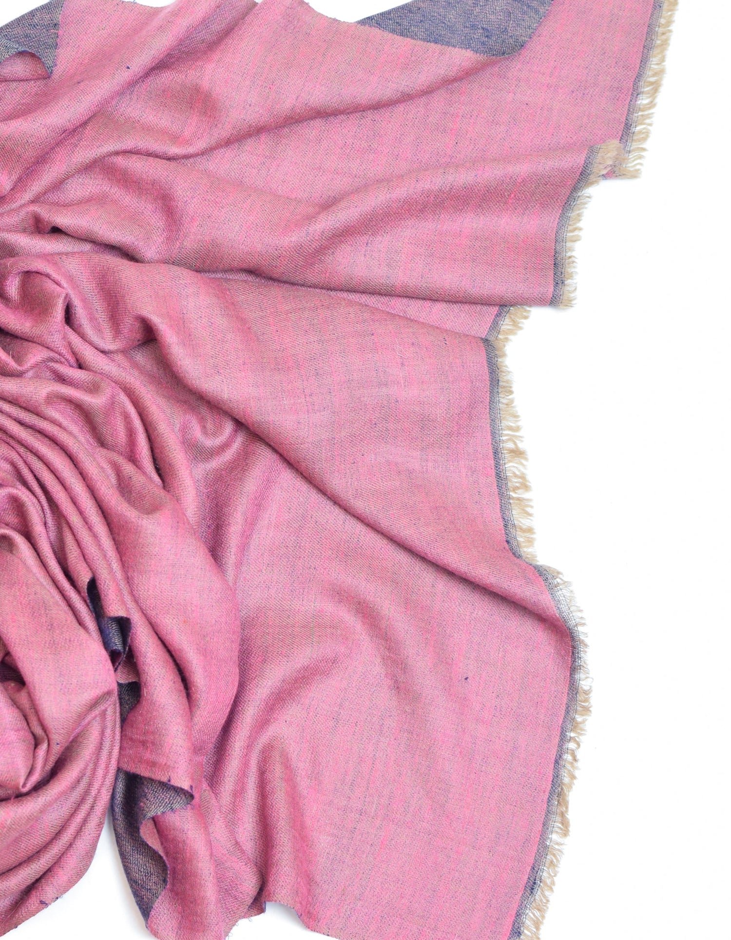 Orchid Blue Handwoven Reversible Cashmere Pashmina Shawl - Kashmir Box