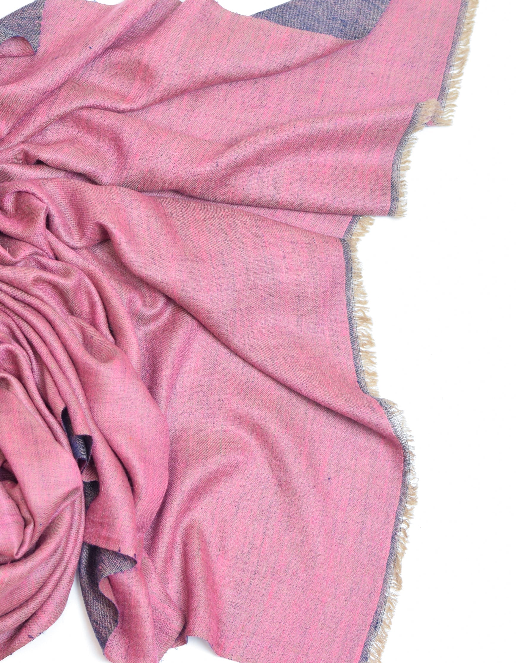 Orchid Blue Handwoven Reversible Cashmere Pashmina Shawl - Kashmir Box