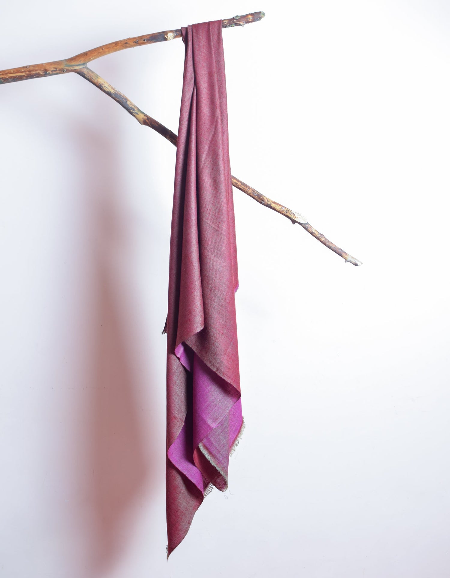 Purple Maroon Handwoven Reversible Cashmere Pashmina Shawl - Kashmir Box
