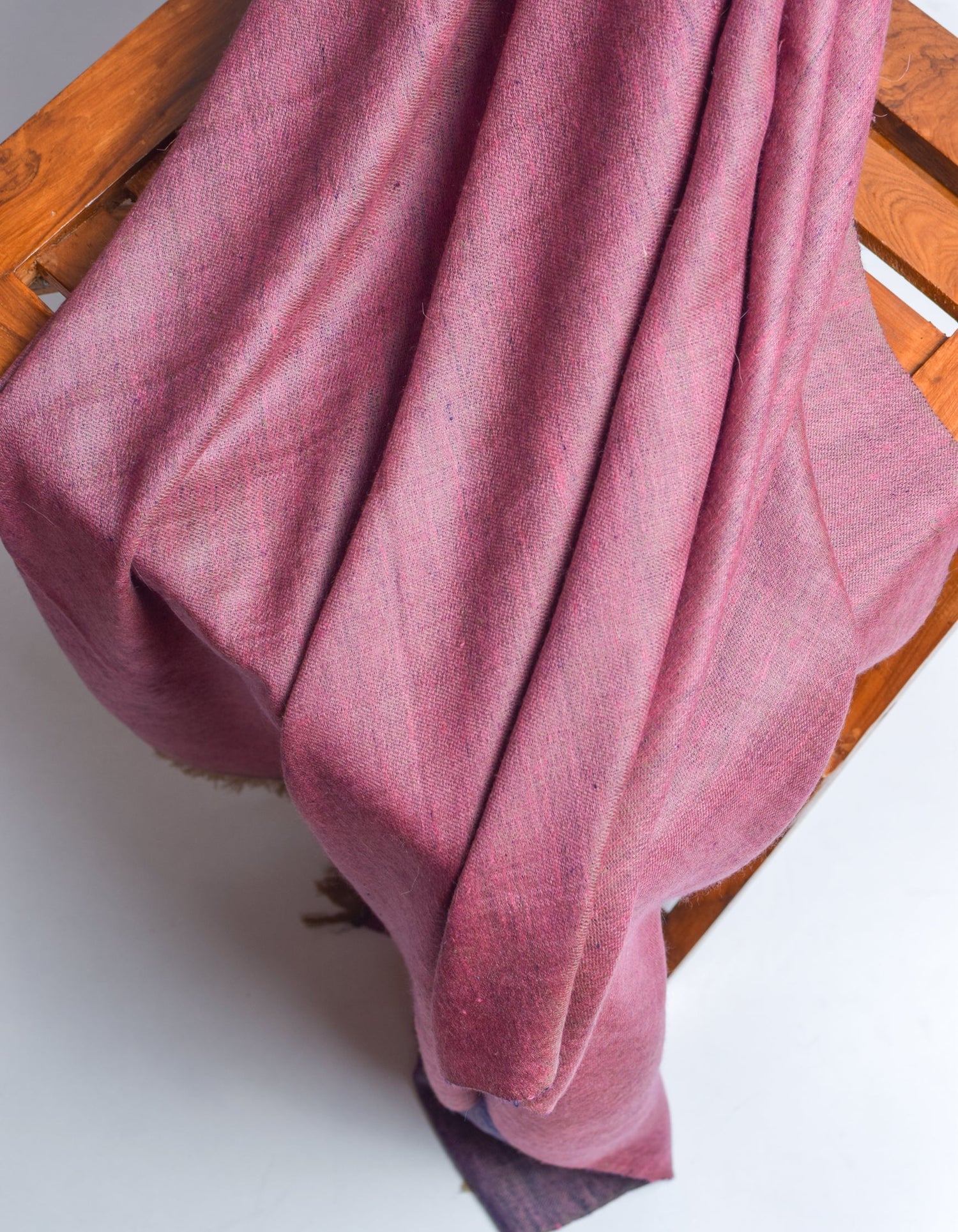Orchid Blue Handwoven Reversible Cashmere Pashmina Shawl - Kashmir Box