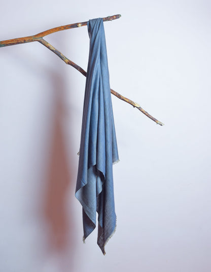 Dual Grey Handwoven Reversible Cashmere Pashmina Shawl