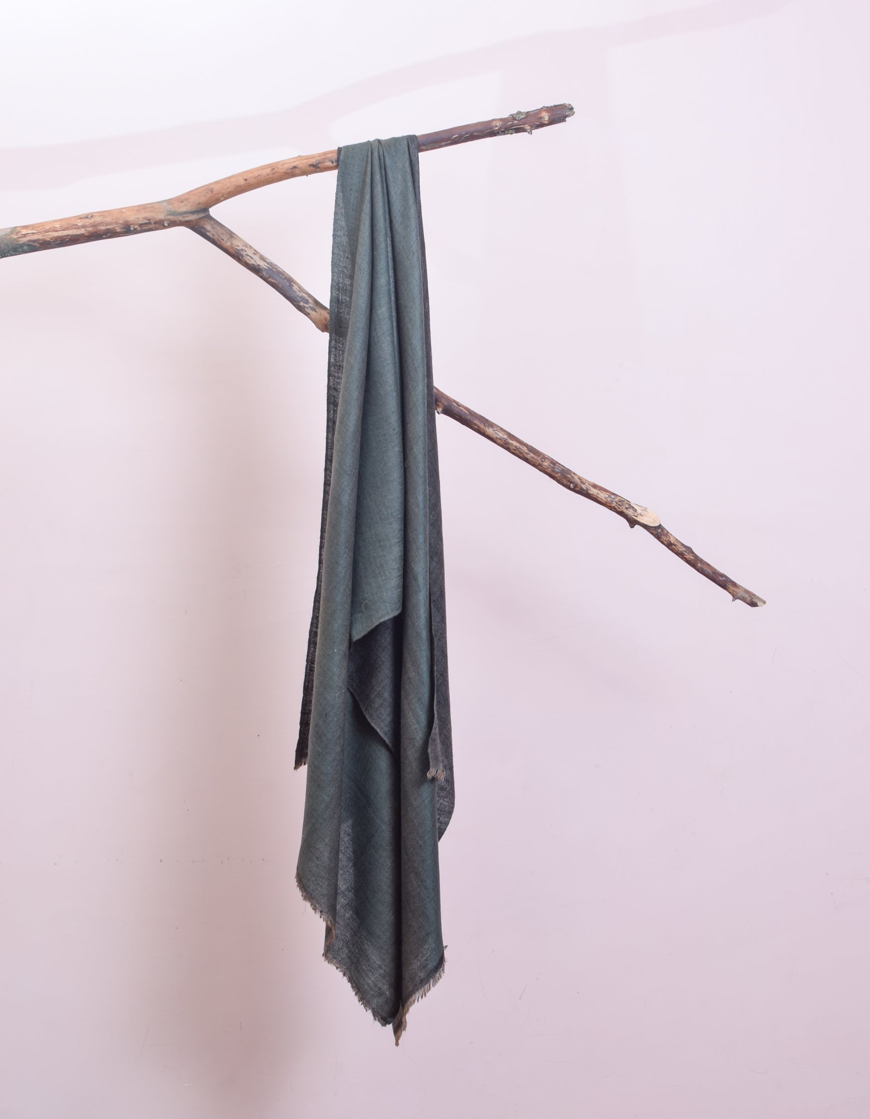 Black Olive Handwoven Reversible Cashmere Pashmina Shawl - Kashmir Box