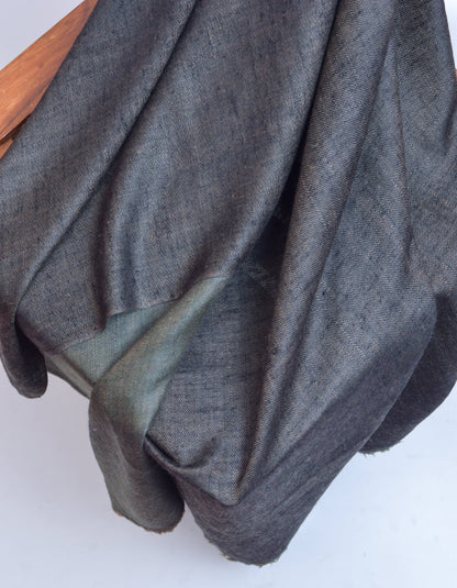 Black Olive Handwoven Reversible Cashmere Pashmina Shawl - Kashmir Box