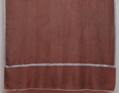 Redwood Brown Handwoven Sozni Embroidered Cashmere Pashmina Shawl - Kashmir Box