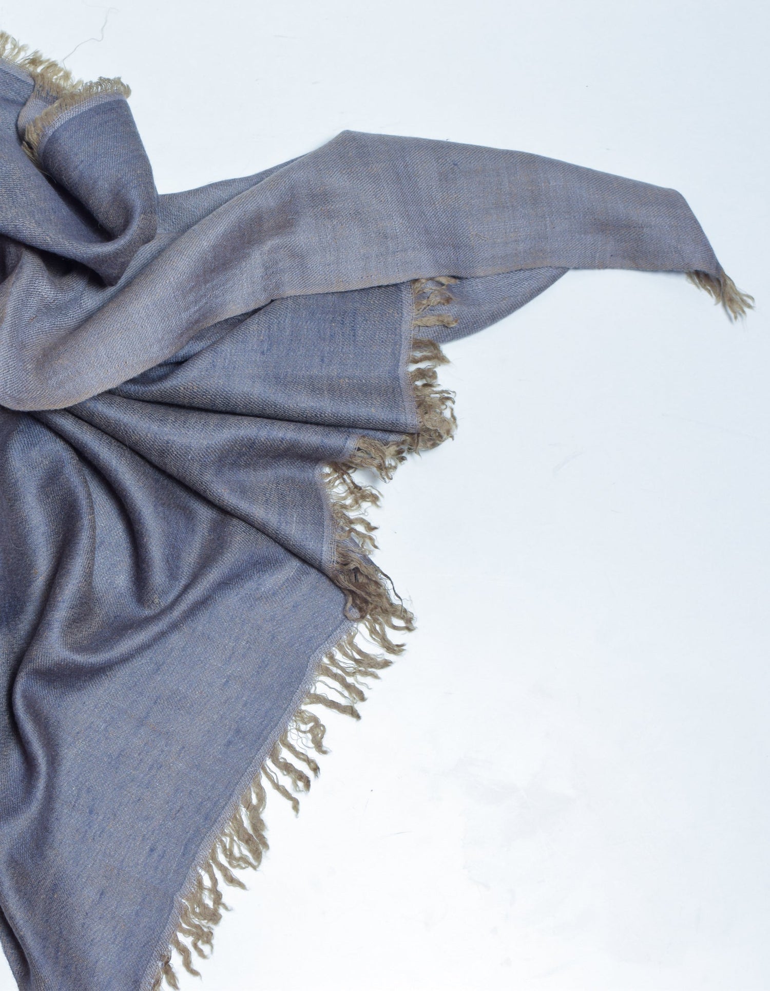 Dual Grey Handwoven Reversible Cashmere Pashmina Shawl - Kashmir Box