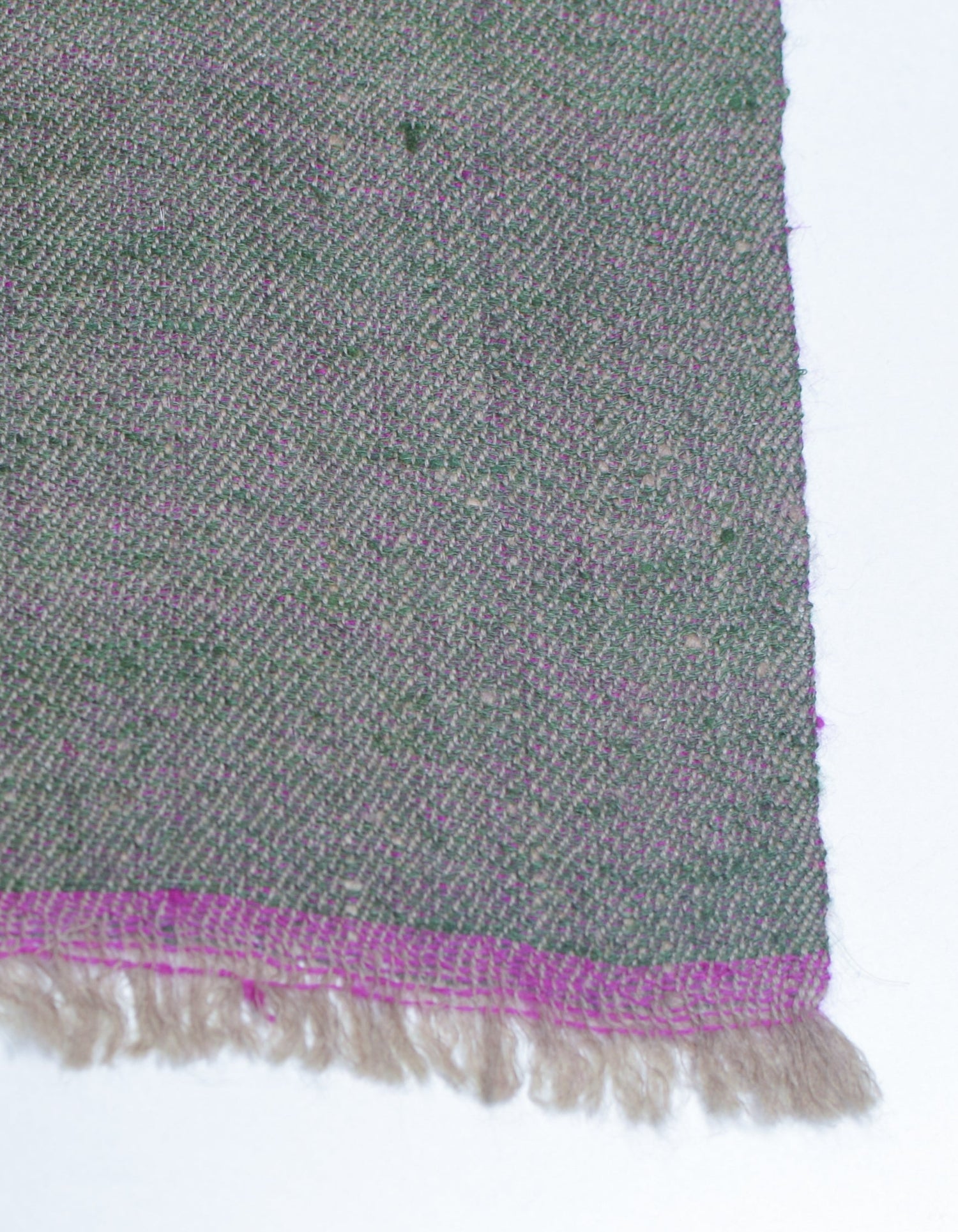 Khaki Saffron Handwoven Reversible Cashmere Pashmina Shawl - Kashmir Box