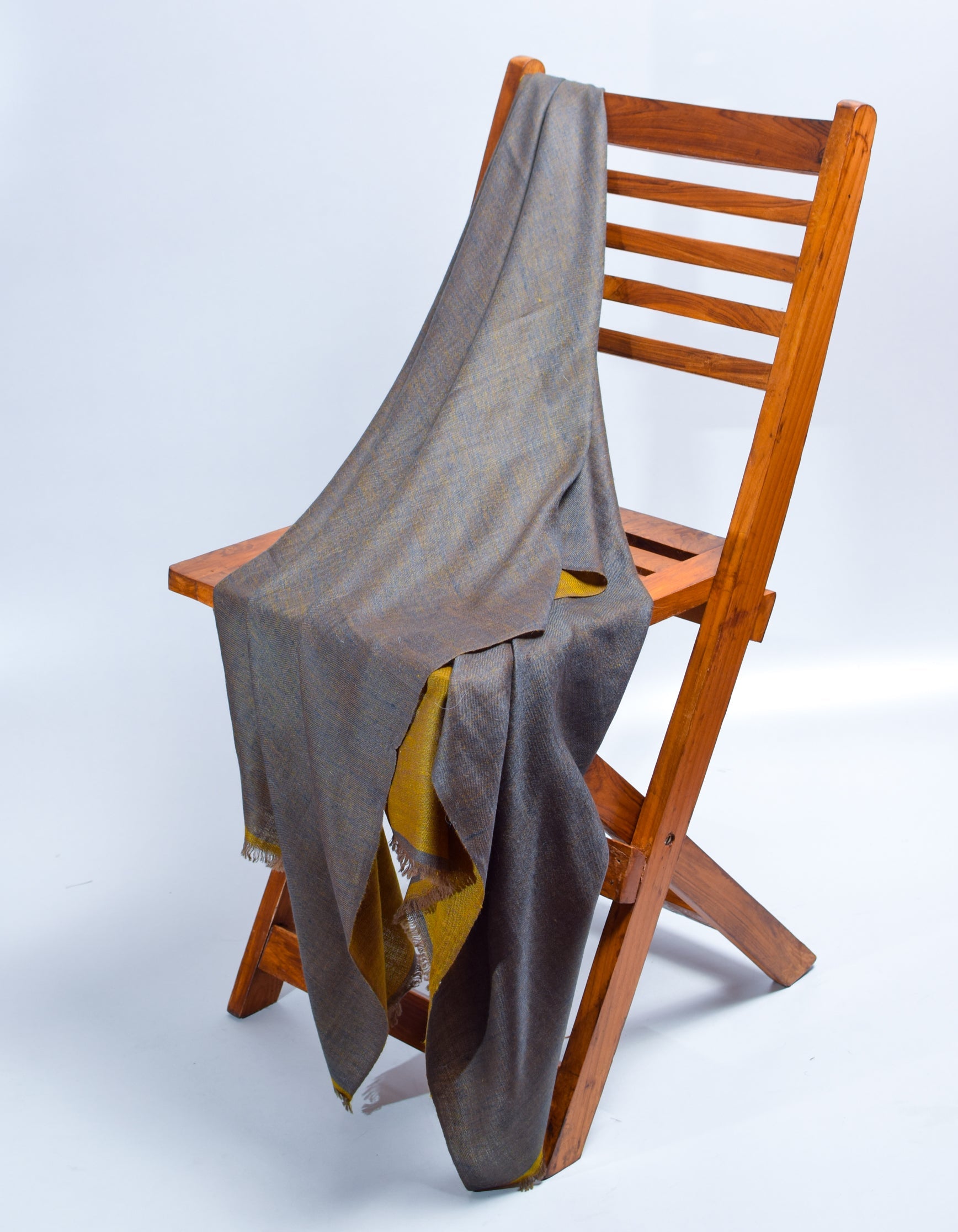 Citron Slate Handwoven Reversible Cashmere Pashmina Stole