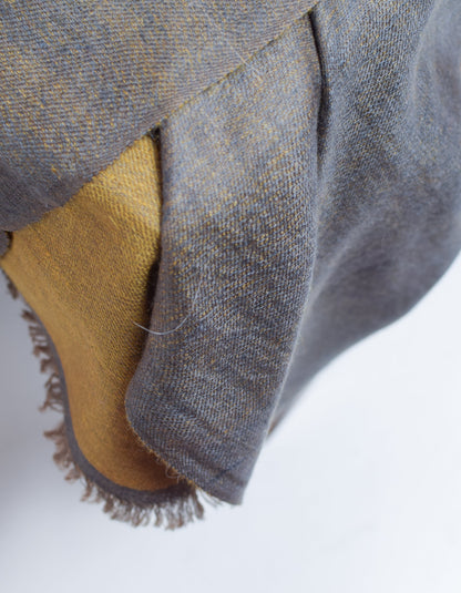 Citron Slate Handwoven Reversible Cashmere Pashmina Stole