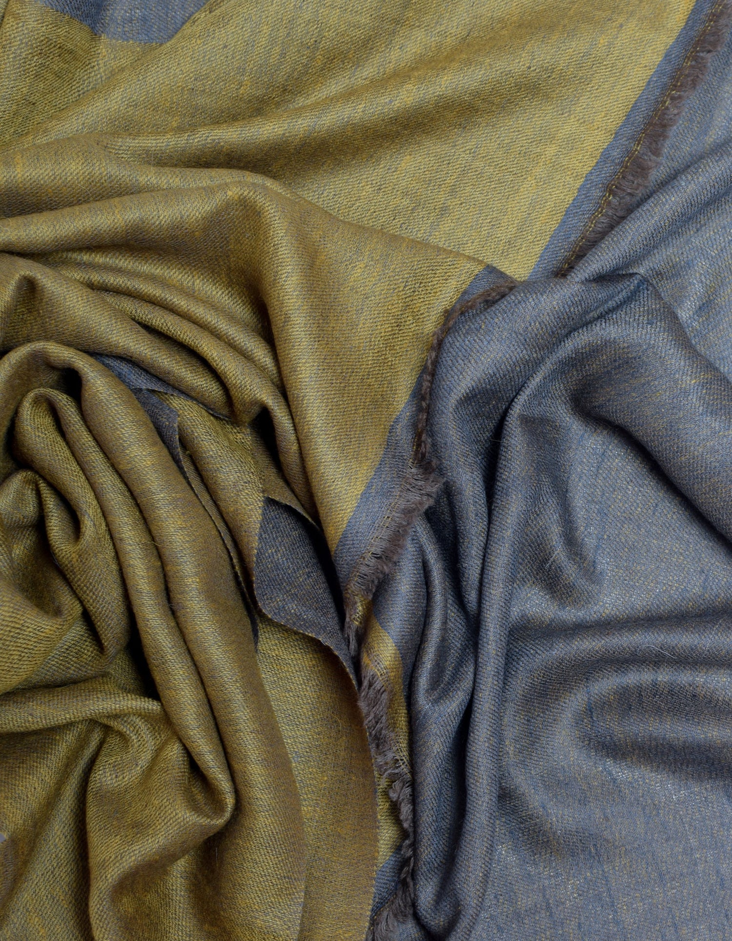 Citron Slate Handwoven Reversible Cashmere Pashmina Stole