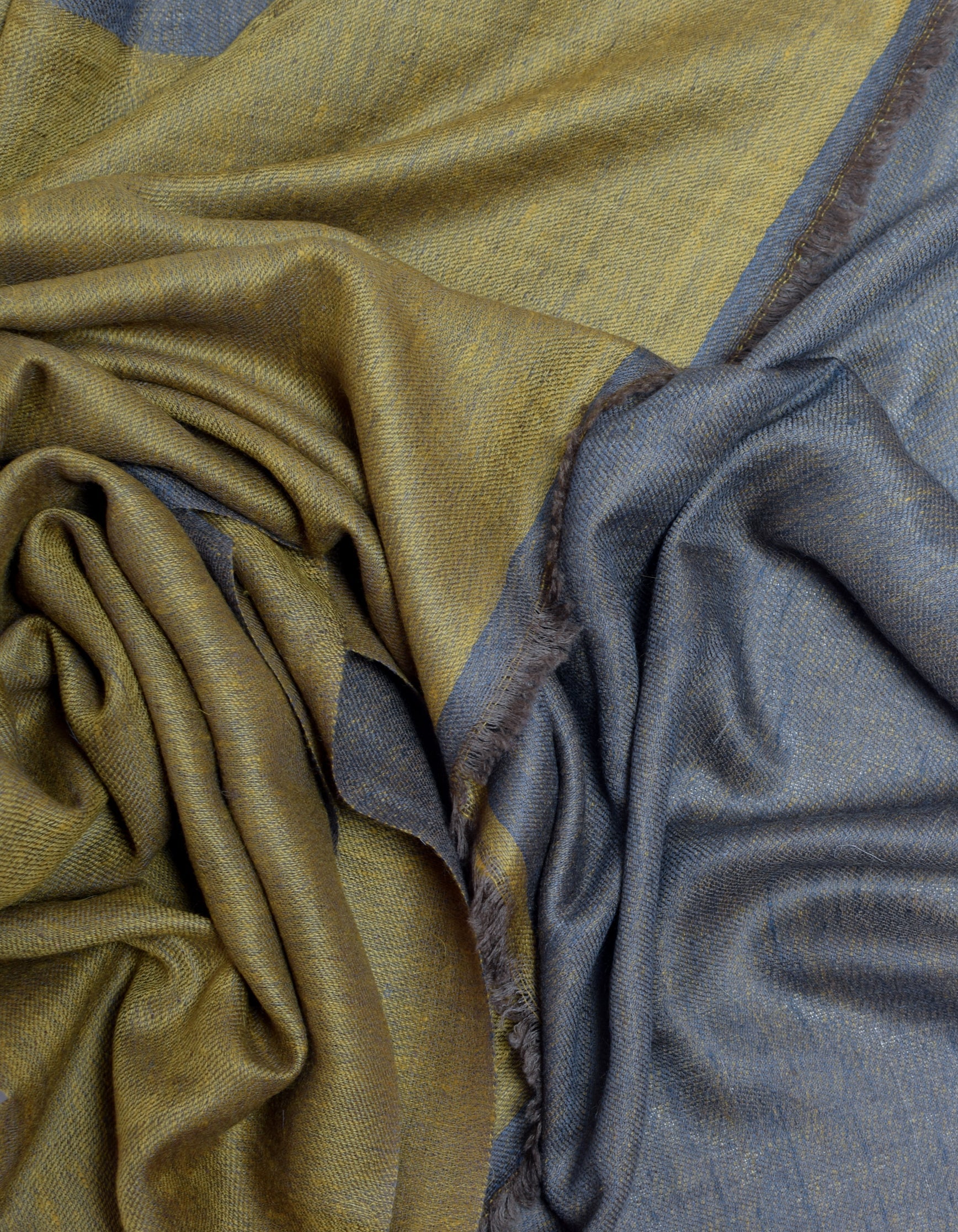 Citron Slate Handwoven Reversible Cashmere Pashmina Stole