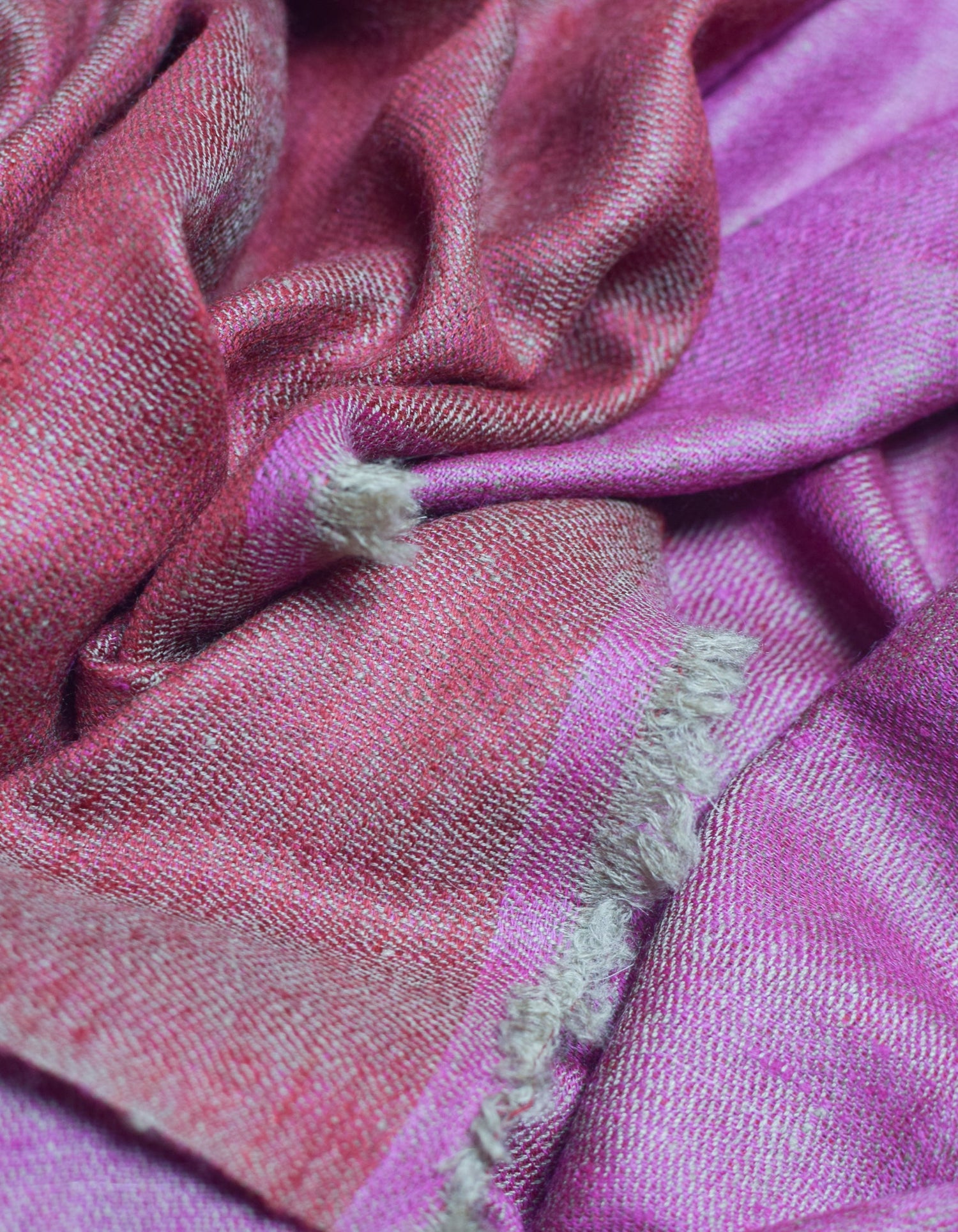 Cherry Pink Handwoven Reversible Cashmere Pashmina Stole