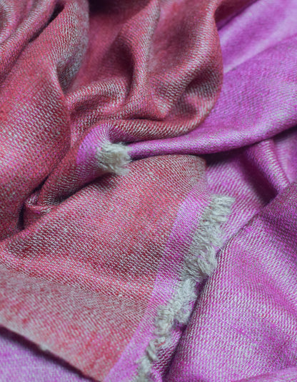 Purple Maroon Handwoven Reversible Cashmere Pashmina Shawl - Kashmir Box