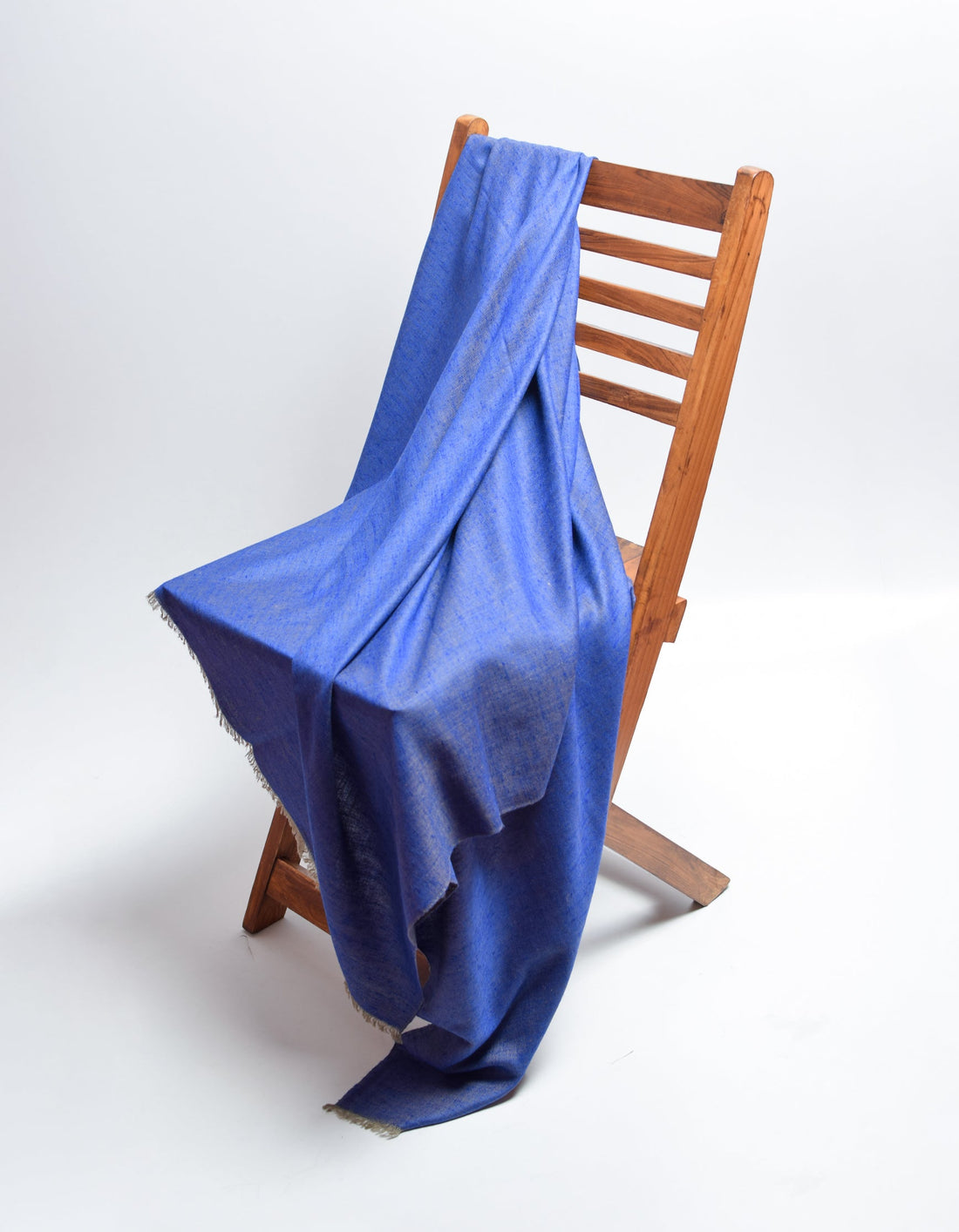 Dual Blue Handwoven Reversible Cashmere Pashmina Shawl - Kashmir Box