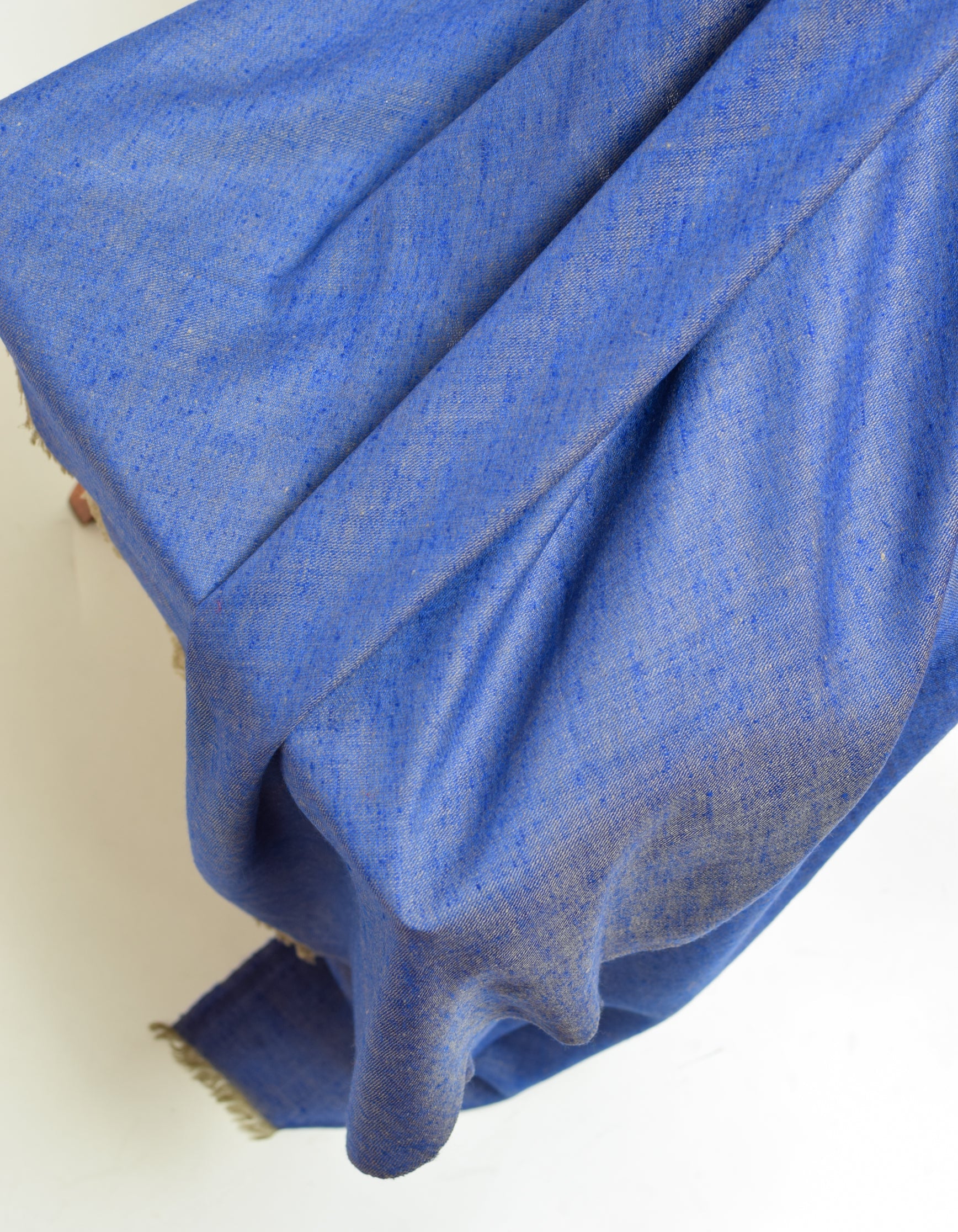 Dual Blue Handwoven Reversible Cashmere Pashmina Shawl