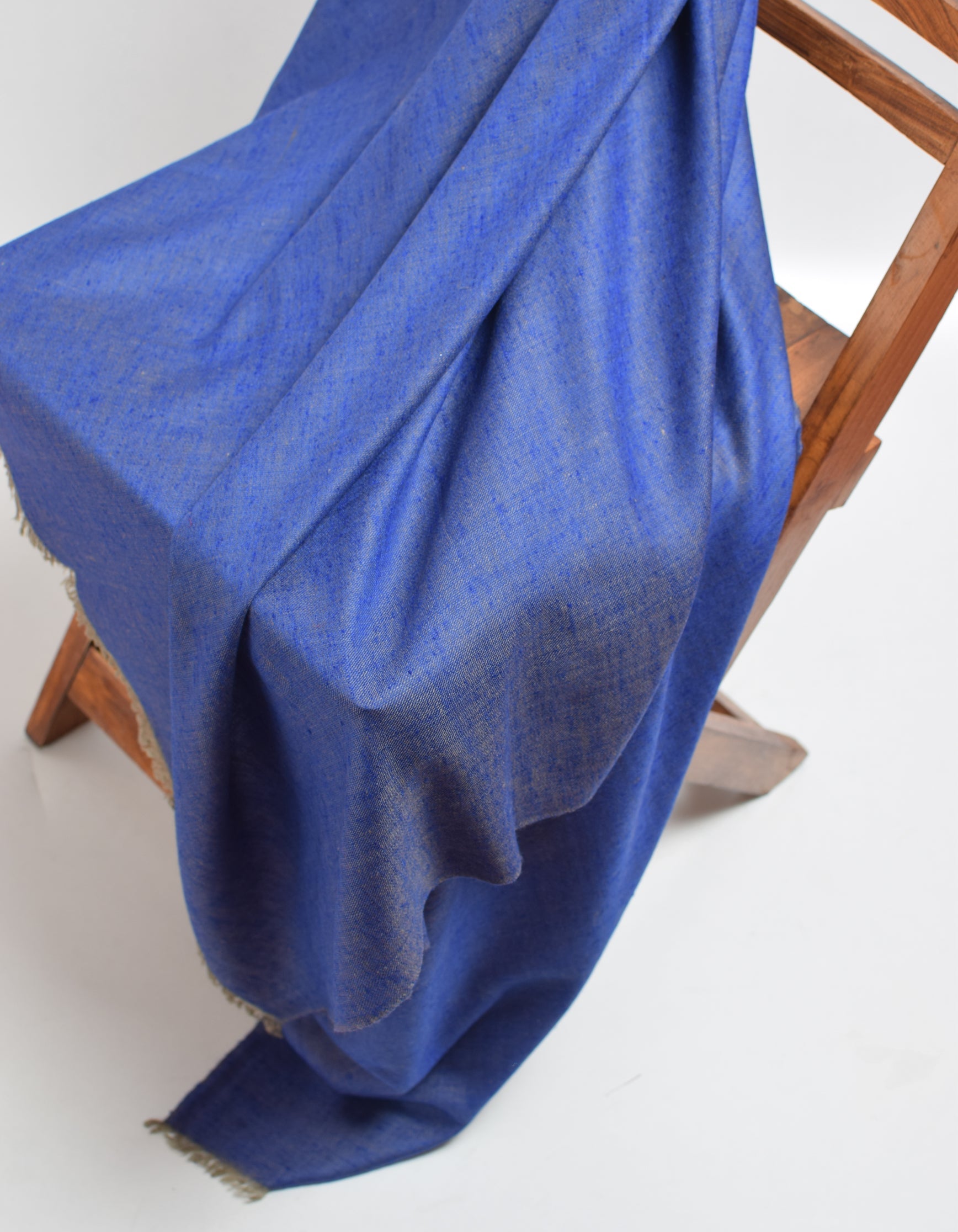 Dual Blue Handwoven Reversible Cashmere Pashmina Shawl