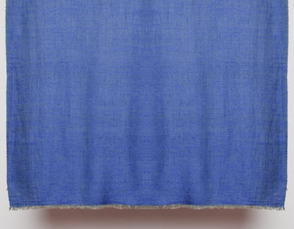 Dual Blue Handwoven Reversible Cashmere Pashmina Shawl