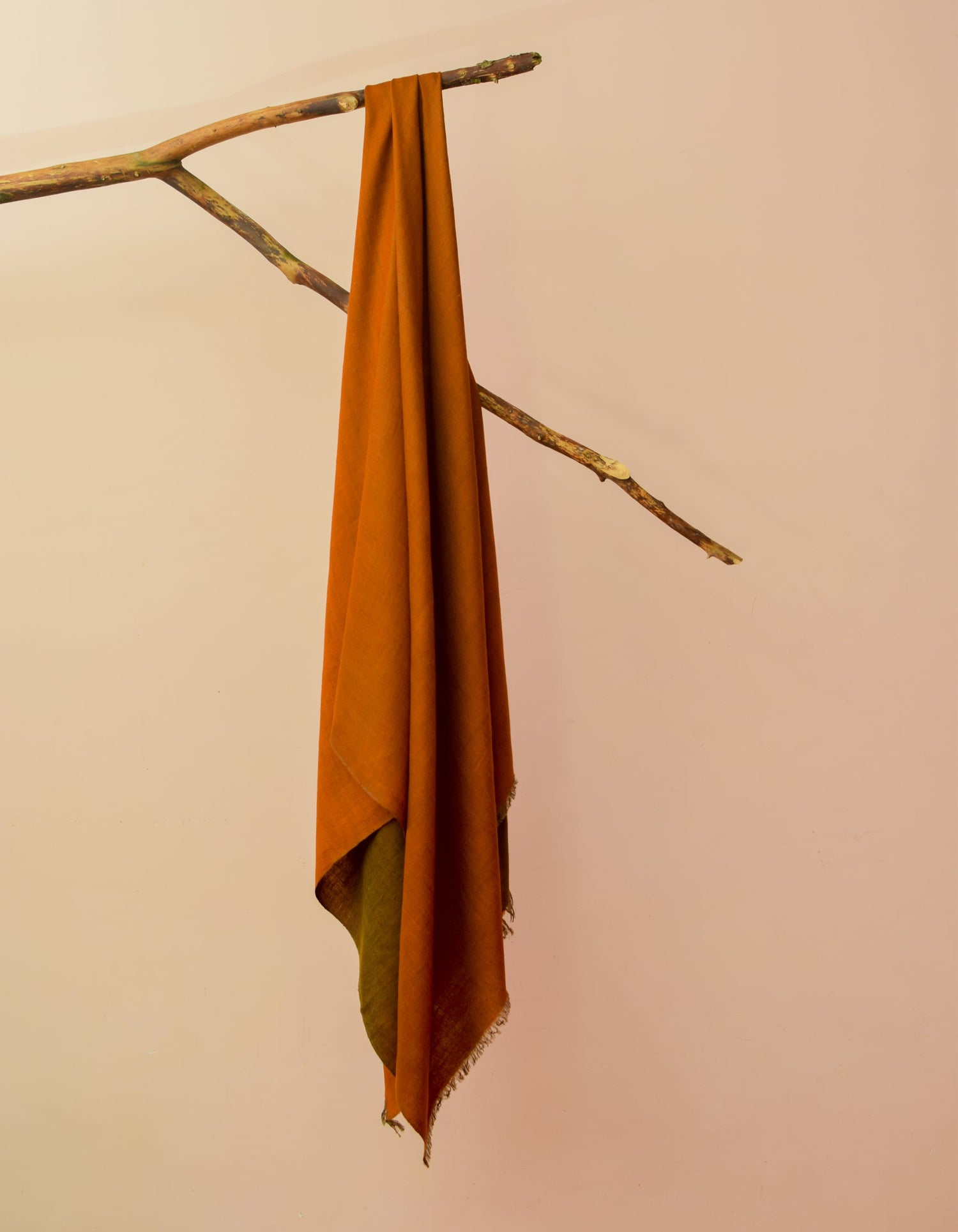 Olive Flame Handwoven Reversible Cashmere Pashmina Shawl - Kashmir Box