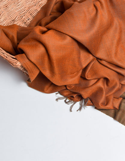 Olive Flame Handwoven Reversible Cashmere Pashmina Shawl - Kashmir Box