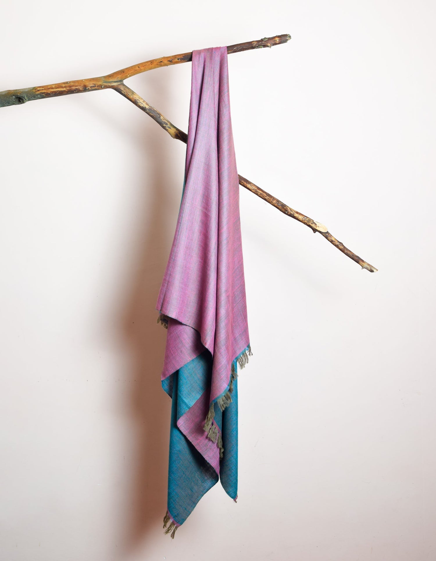 Eastern Pink Handwoven Reversible Cashmere Pashmina Shawl - Kashmir Box