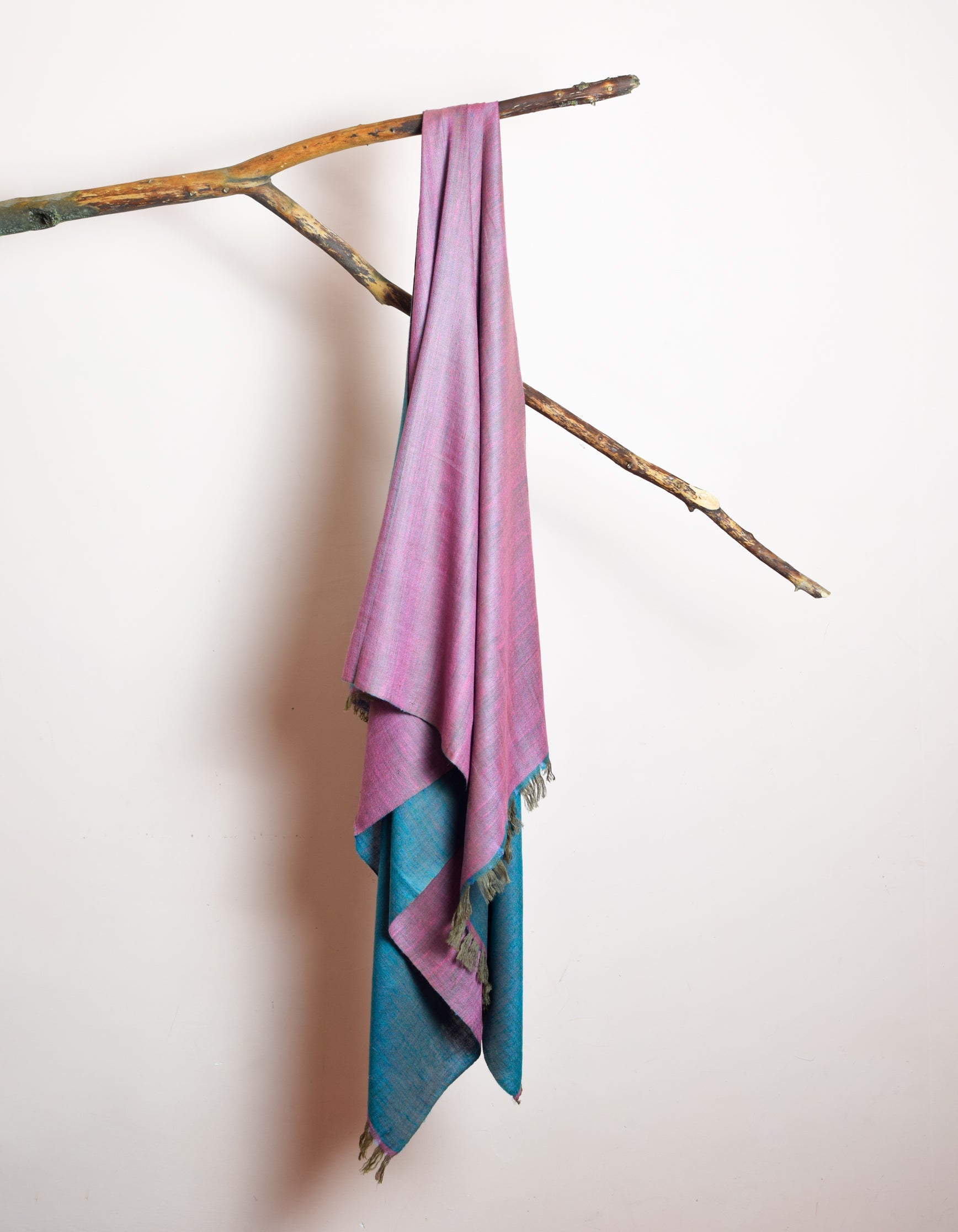 Eastern Pink Handwoven Reversible Cashmere Pashmina Shawl - Kashmir Box