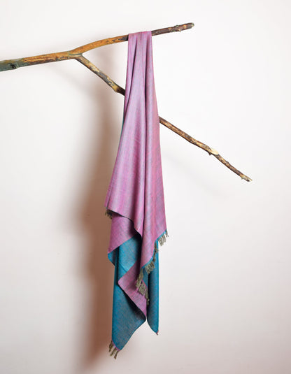 Eastern Pink Handwoven Reversible Cashmere Pashmina Shawl - Kashmir Box