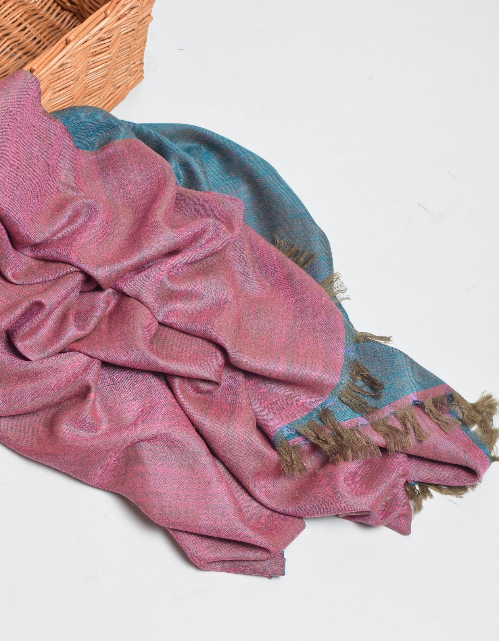 Eastern Pink Handwoven Reversible Cashmere Pashmina Shawl - Kashmir Box