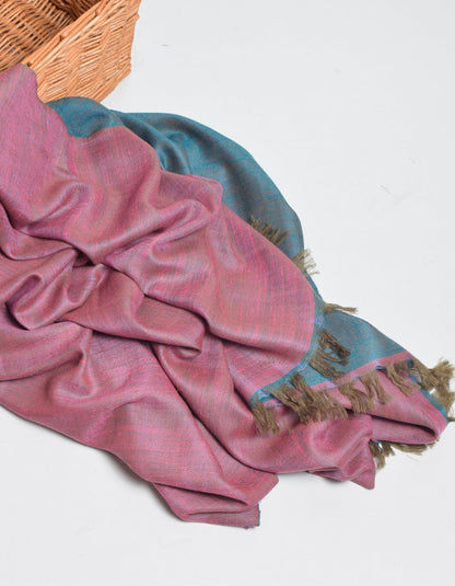Eastern Pink Handwoven Reversible Cashmere Pashmina Shawl - Kashmir Box