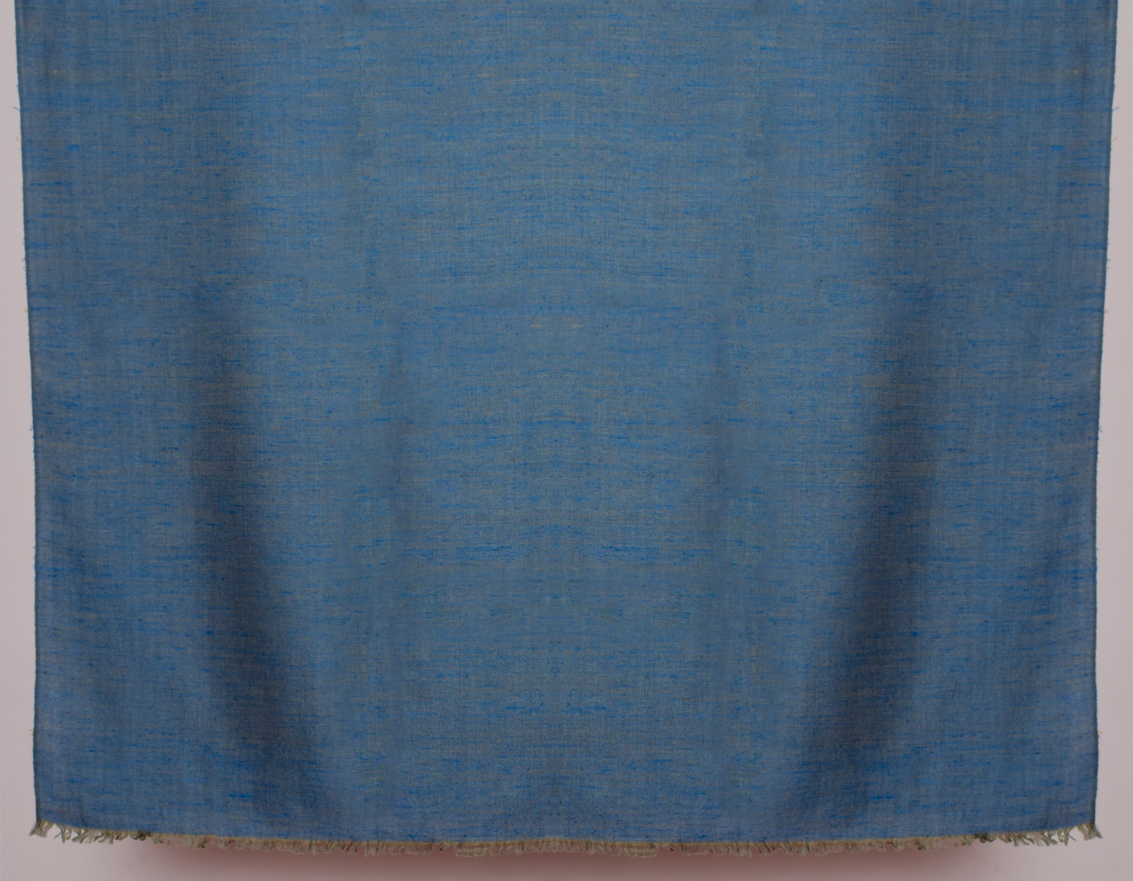 Kashmir-Blue Mustard Handwoven Reversible Cashmere Pashmina Shawl - Kashmir Box