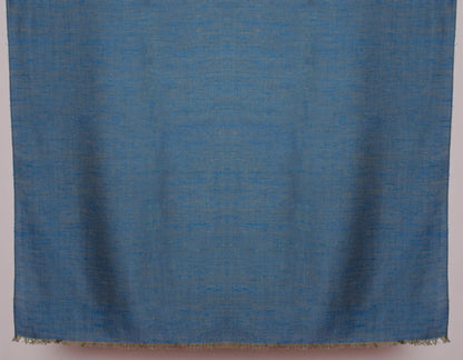 Kashmir-Blue Mustard Handwoven Reversible Cashmere Pashmina Shawl - Kashmir Box