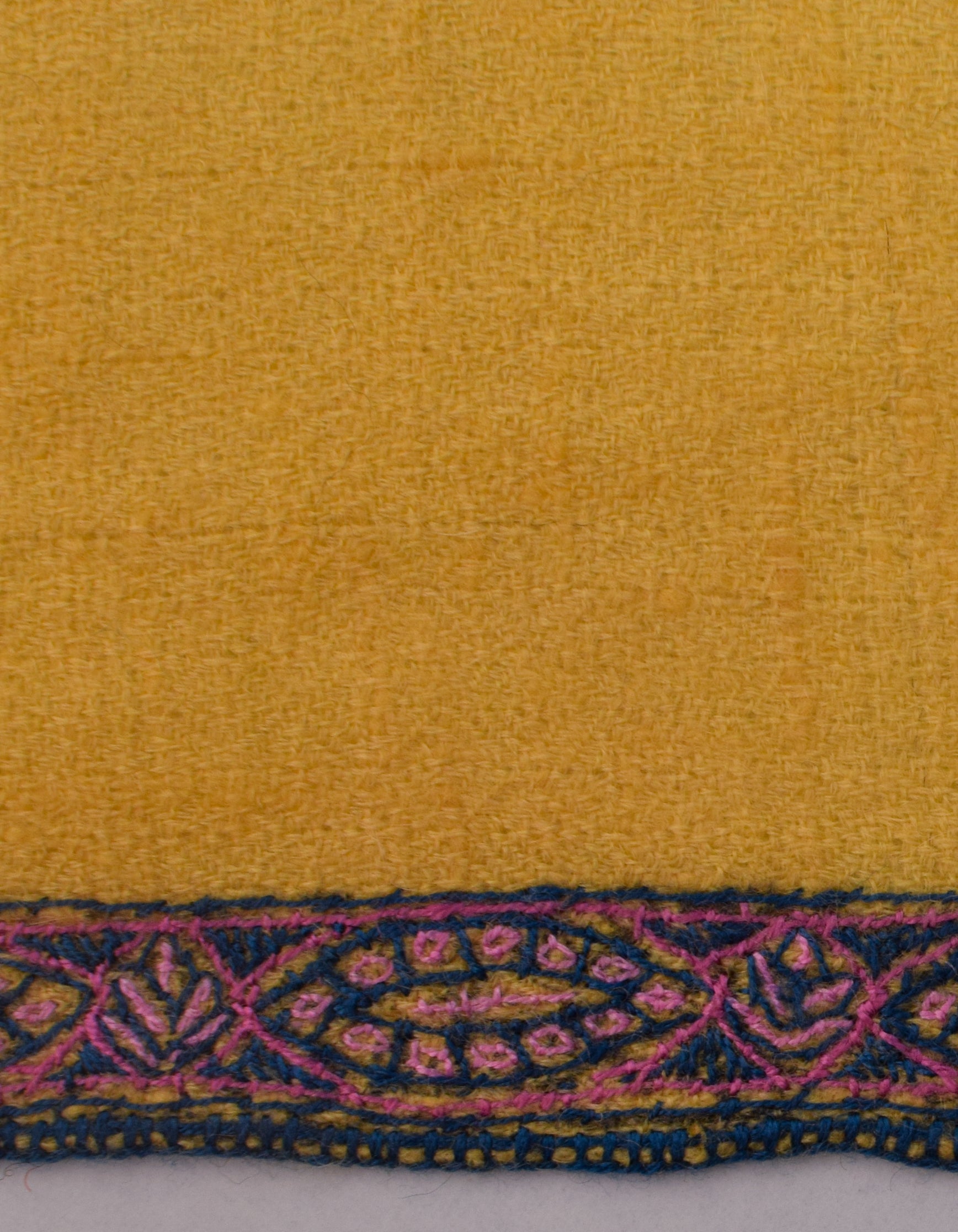 Sunshine Yellow Handwoven Sozni Embroidered Cashmere Pashmina Shawl - Kashmir Box