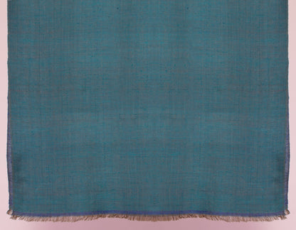 Bluish Teal Handwoven Reversible Cashmere Pashmina Shawl