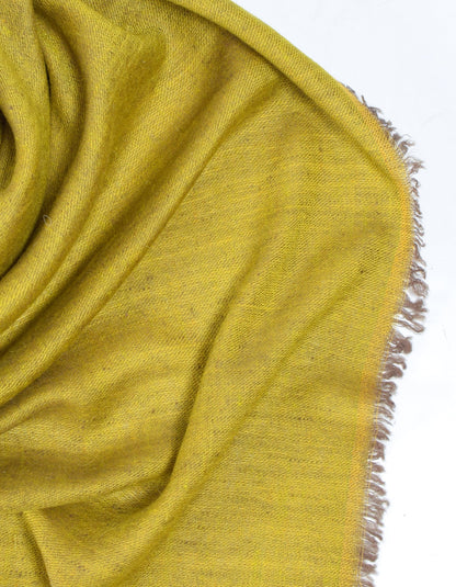 Ginger Yellow Handwoven Reversible Cashmere Pashmina Stole - Kashmir Box