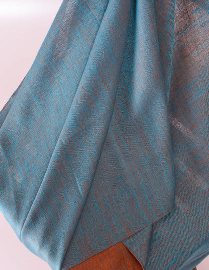 Marmalade Blue Handwoven Reversible Cashmere Pashmina Stole