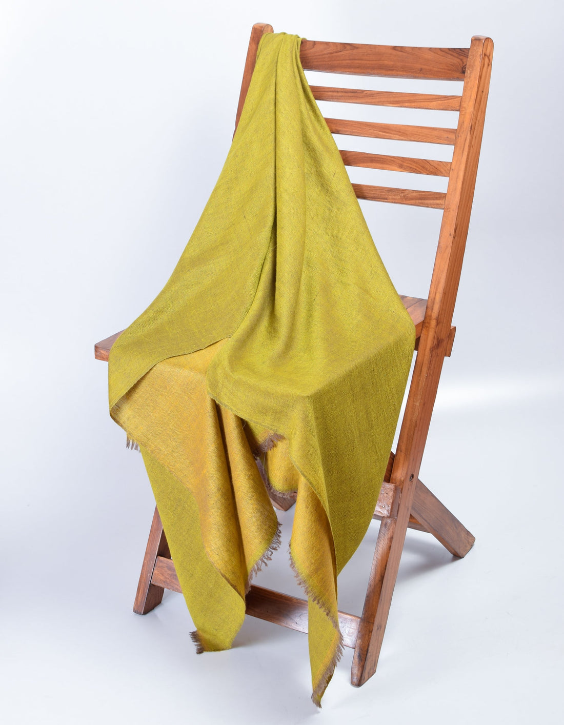 Ginger Yellow Handwoven Reversible Cashmere Pashmina Stole - Kashmir Box