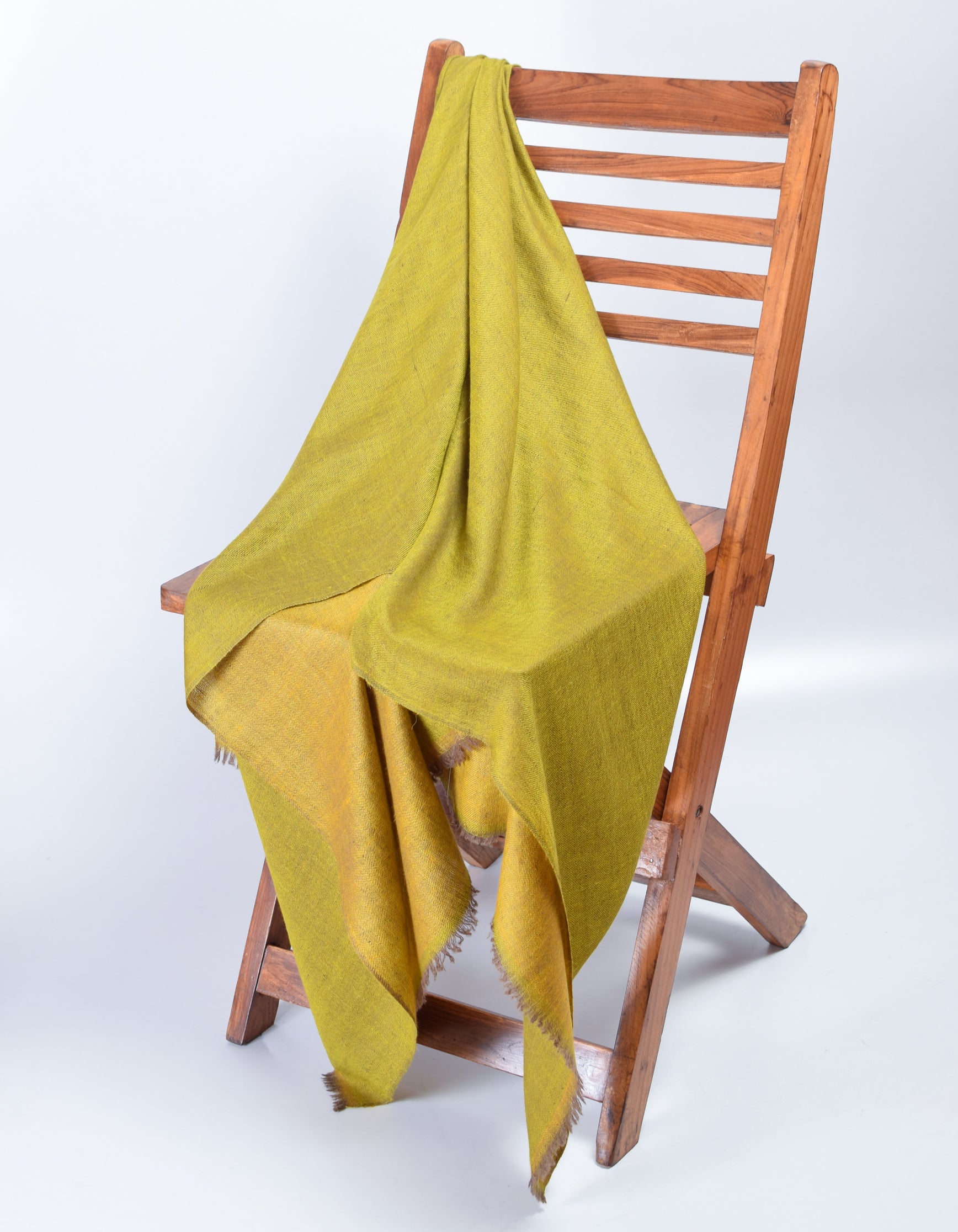 Ginger Yellow Handwoven Reversible Cashmere Pashmina Stole - Kashmir Box