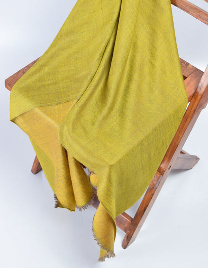 Ginger Yellow Handwoven Reversible Cashmere Pashmina Stole - Kashmir Box
