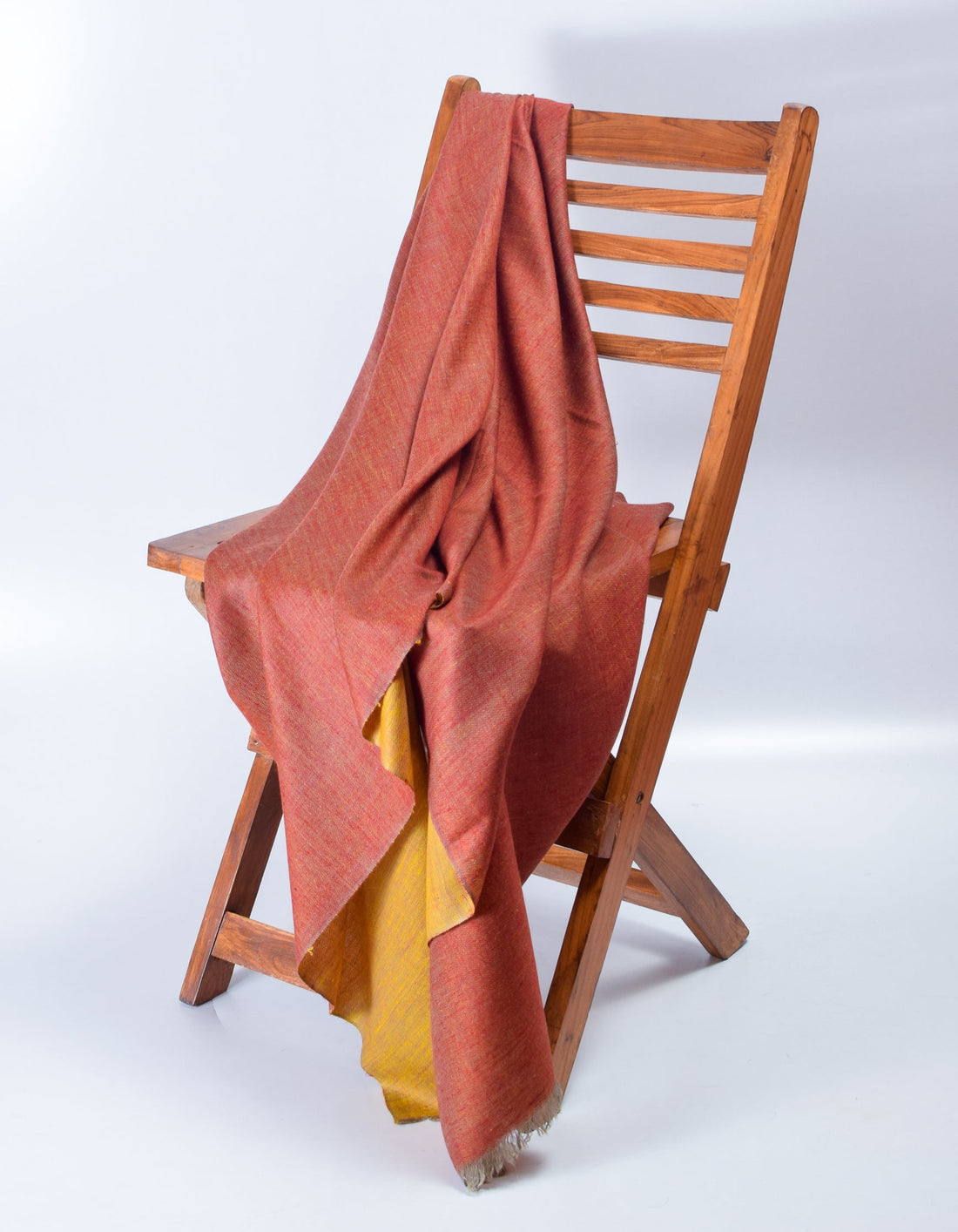 Mustard Tuscan Handwoven Reversible Cashmere Pashmina Shawl - Kashmir Box
