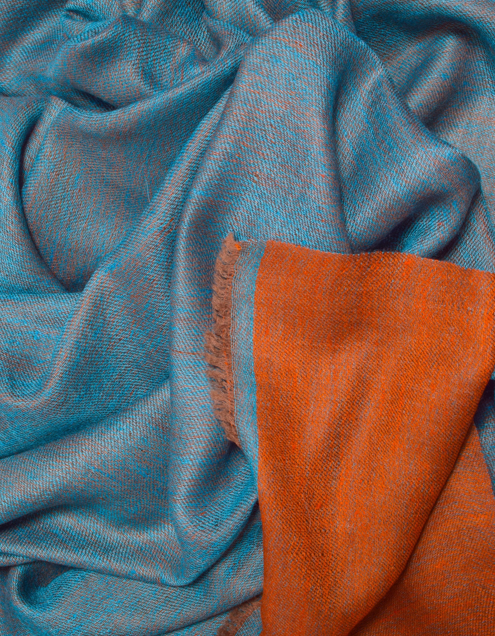 Marmalade Blue Handwoven Reversible Cashmere Pashmina Stole