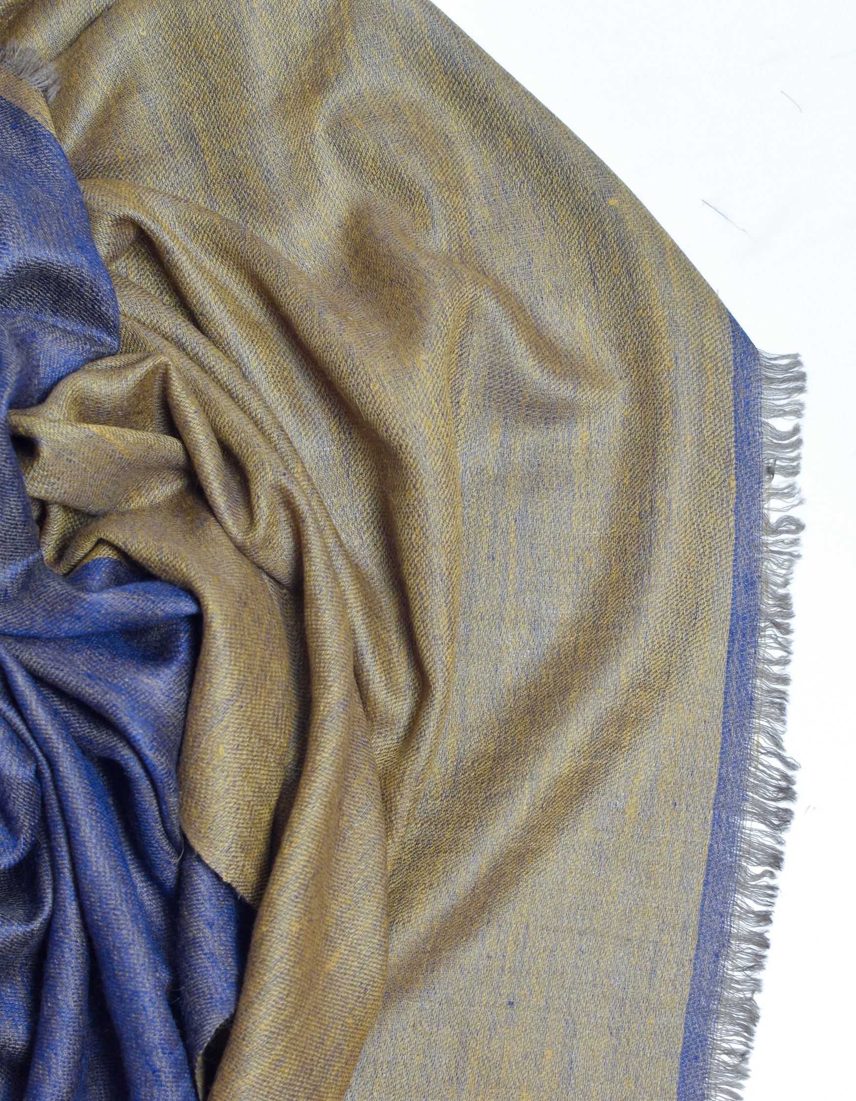 Blue Olive Handwoven Reversible Cashmere Pashmina Stole