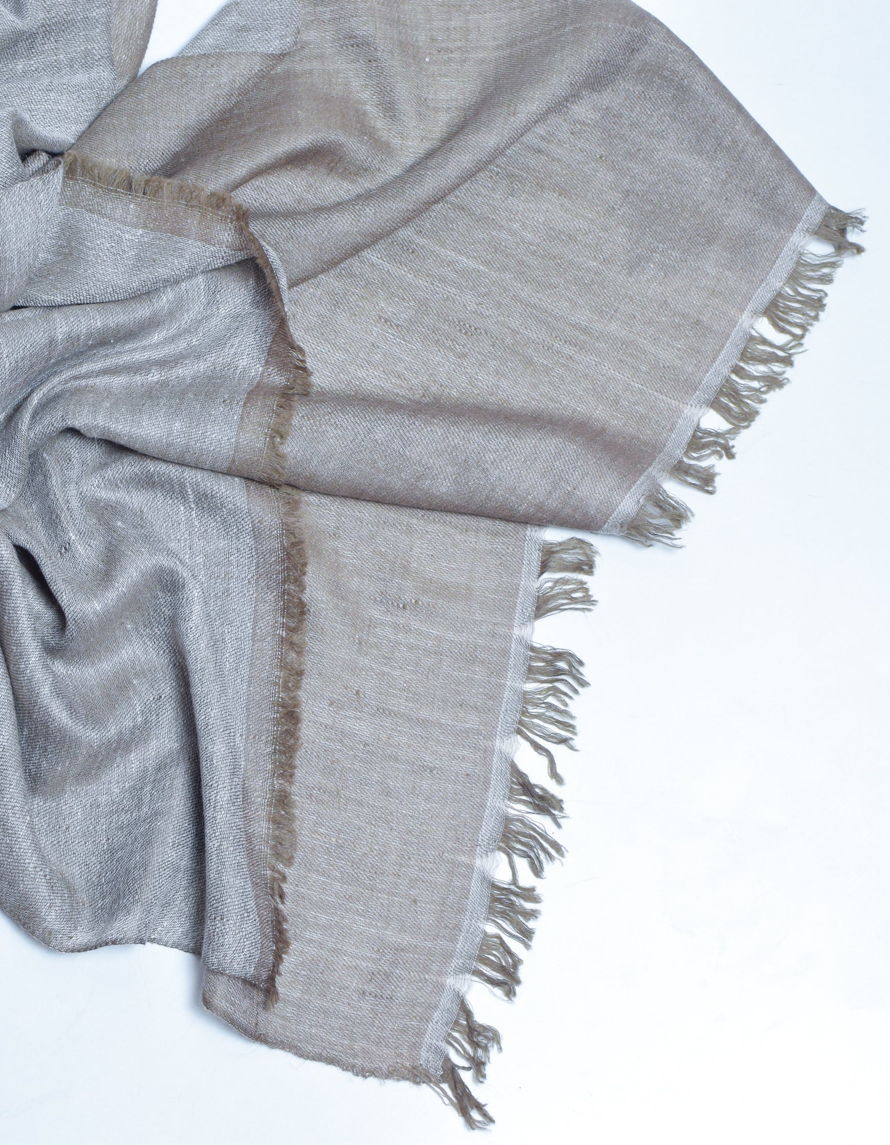 Creamish Sage Handwoven Reversible Cashmere Pashmina Stole