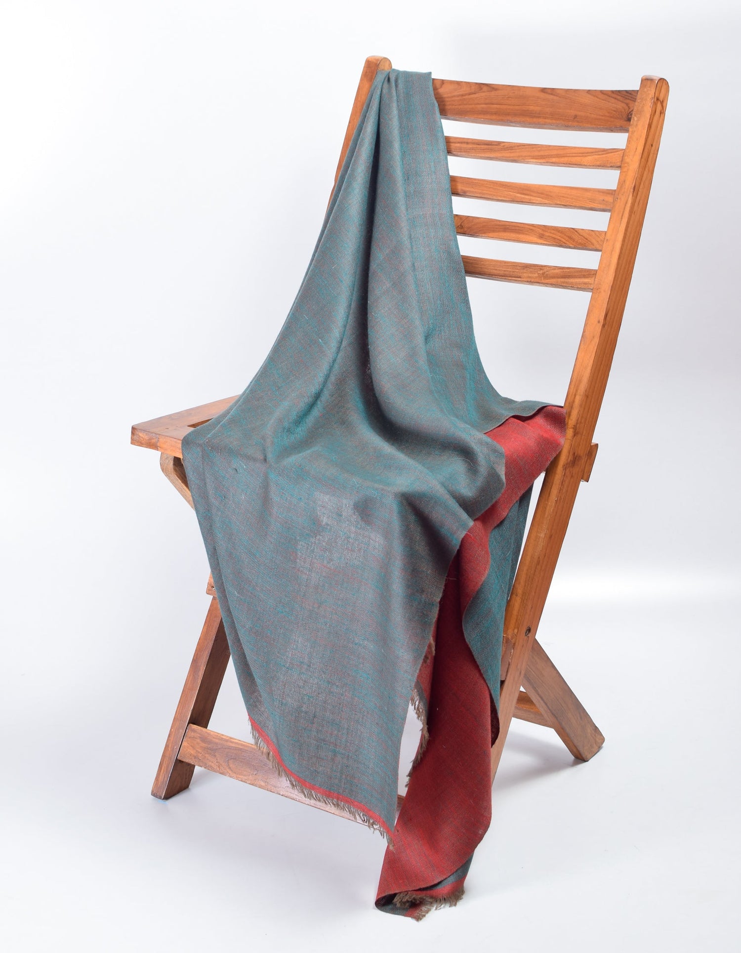 Redwood Blue Handwoven Reversible Cashmere Pashmina Stole