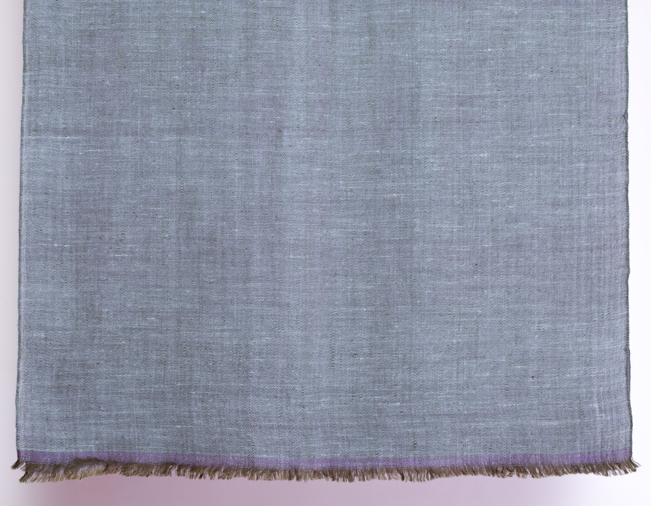 Saffron Grey Handwoven Reversible Cashmere Pashmina Stole - Kashmir Box