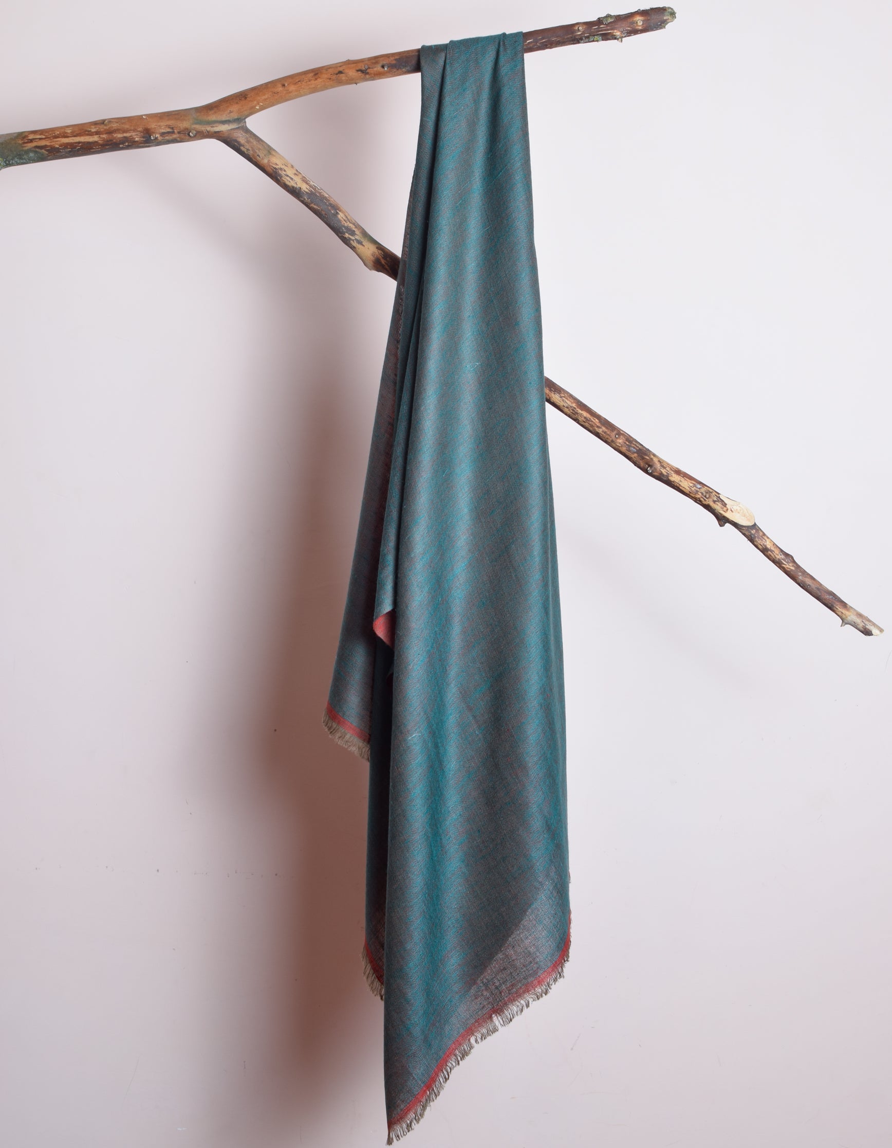 Redwood Blue Handwoven Reversible Cashmere Pashmina Stole