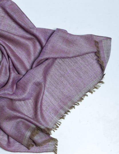 Saffron Grey Handwoven Reversible Cashmere Pashmina Stole - Kashmir Box