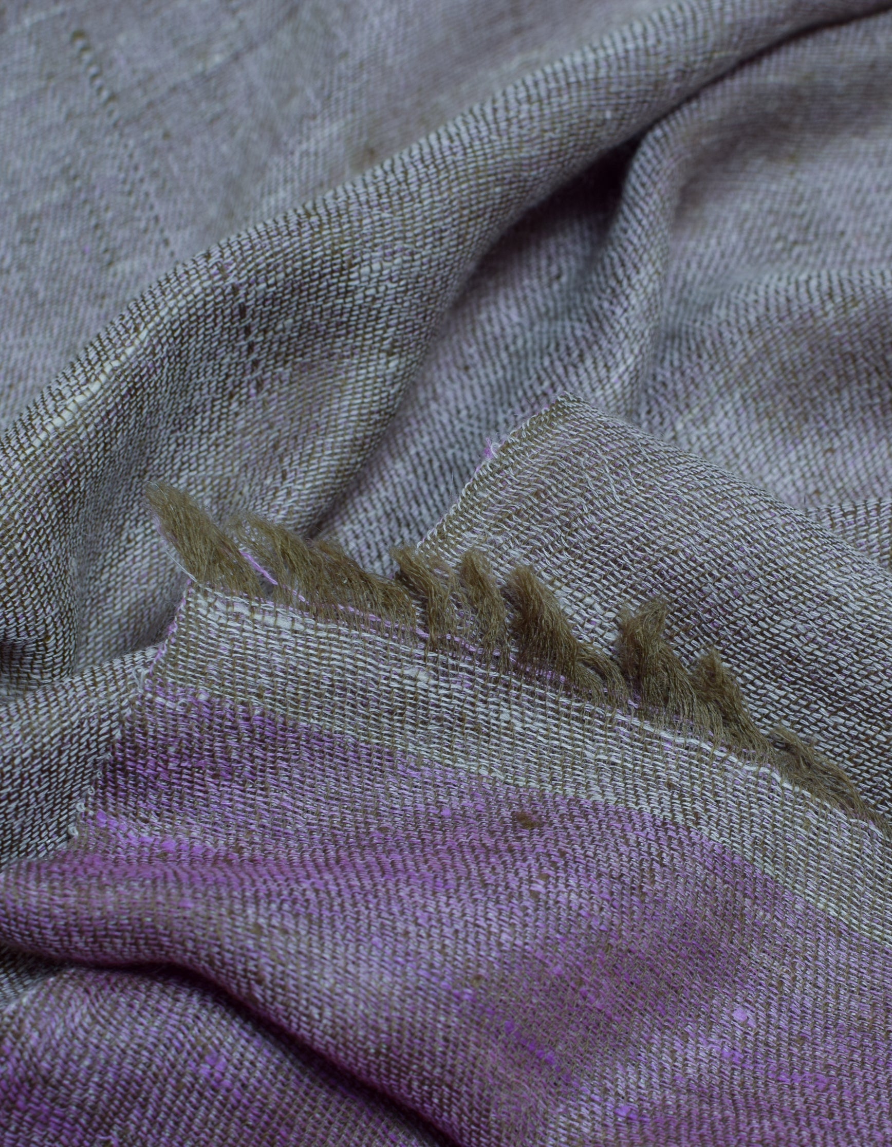 Saffron Grey Handwoven Reversible Cashmere Pashmina Stole - Kashmir Box
